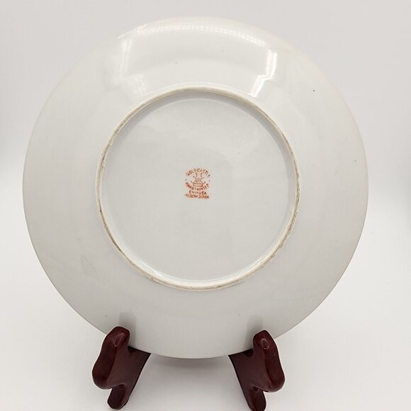 Vintage Goldcastle Lusterware Handpainted Plaid Dessert Plates Set Of 6 1960s - Picture 2 of 6